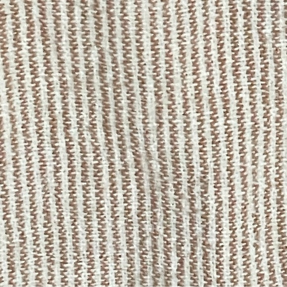 Oak + Fort Tan Pinstriped Drawstring Elastic Waist Wide Leg Pants 35881 - Picture 9 of 14